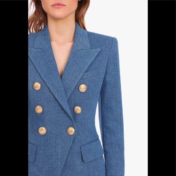 Coats | Balmain Denim Blazer Size 